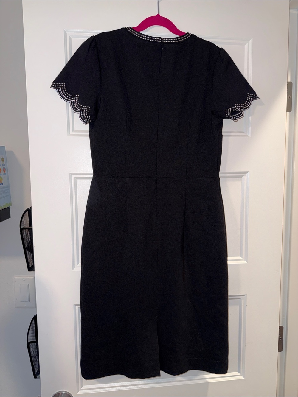 Ann Taylor Black Scalloped-Sleeve Midi Dress - Picture 3 of 3
